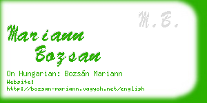 mariann bozsan business card